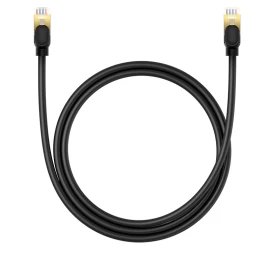 Tinklo Kabelis Lan Rj45 Ethernet High Speed Cat.8 40gbps 1m Juodas