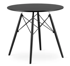 Todi Apvalus 80 Cm Stalas - Juodas / Juodos Kojos