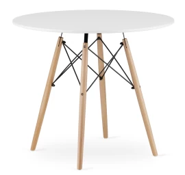 Todi Apvalus 90 Cm Stalas - Baltas