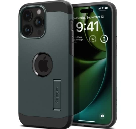 Tough Armor Magsafe Dėklas Su Stovu Iphone 15 Pro Max, žalias