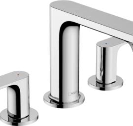 Trijų angų praustuvo maišytuvas HANSGROHE Rebris S 110 su dugno vožtuvu, chromuotas, 72530000