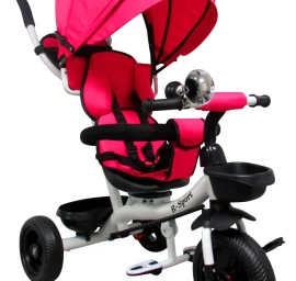 Triratis T4 Rožinis R-sport 360 Laipsnių Pasukami Eva Ratai, Ratai Be Stabdžių