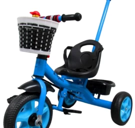 Triratukas T8 Mėlynas Su Rankena Eva Ratai Pusher