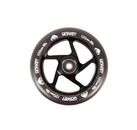 Triukinio paspirtuko ratukas Monkey 5-spoke black on black 120mm