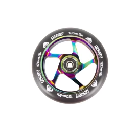 Triukinio paspirtuko ratukas Monkey 5-spoke black on neo-chrome 120mm