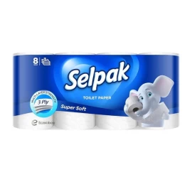 Tualetinis popierius SELAPK Powder 3sl, 8vnt.