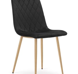 turin Kėdė - Juodas Aksomas / Medžio Spalvos Kojos X 1