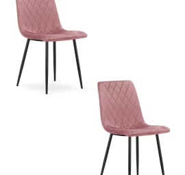 Turin Kėdė - Rausvas Aksomas / Juodos Kojos X 2