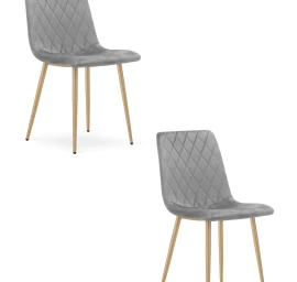 turin Kėdė - šviesiai Pilkas Aksomas / Medžio Spalvos Kojos X 2