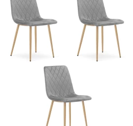 turin Kėdė - šviesiai Pilkas Aksomas / Medžio Spalvos Kojos X 3