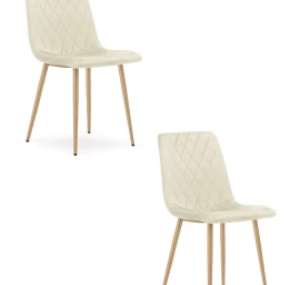 turin Kėdė - šviesiai Smėlio Spalvos Aksomas / Medžio Spalvos Kojos X 2