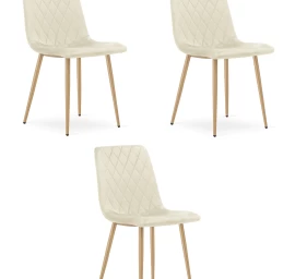 turin Kėdė - šviesiai Smėlio Spalvos Aksomas / Medžio Spalvos Kojos X 3