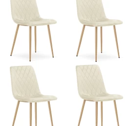 turin Kėdė - šviesiai Smėlio Spalvos Aksomas / Medžio Spalvos Kojos X 4