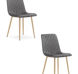 turin Kėdė - Tamsiai Pilkas Aksomas / Medžio Spalvos Kojos X 2