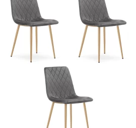 turin Kėdė - Tamsiai Pilkas Aksomas / Medžio Spalvos Kojos X 3