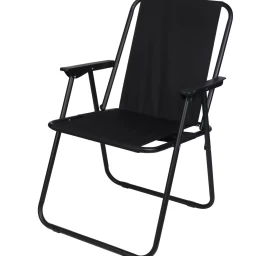 Turistinė Kėdė Su Porankiais 52x44x75cm Sklendimo Kėdė Black