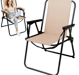 Turistinė Kėdė Su Porankiais Sulankstoma Smėlio Spalvos Redcliffs