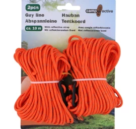 Turistinė Palapinė Virvė 2vnt. 10 M Oranžinė Stovykla Aktyvi
