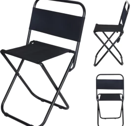 Turistinė Sulankstoma Kėdė 35x28x58cm Juoda Enero Camp
