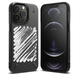 Tvirtas Dėklas Iphone 13 Pro Max Onyx Design Paint Black