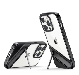Tvirtas Dėklas Su Gelio Rėmeliu Ir Integruotu Stovu iphone 14 Pro Juodos Spalvos
