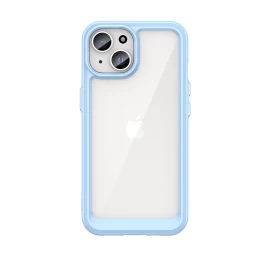 Tvirtas outer Space Dėklas Su Lanksčiu Rėmeliu Iphone 15 - Mėlynas