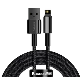 Tvirtas Pintas Kabelis Usb Iphone Lightning 2,4 A 2 M Juodas