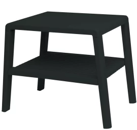 Tvirtas Sodo Ir Kiemo Kavos Staliukas Su Lentyna - Black