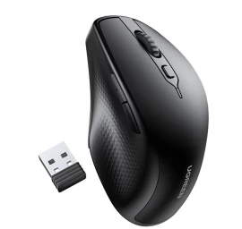 Tyliai Veikianti Ergonominė Belaidė Kompiuterio Pelė 2x Aa - Juoda