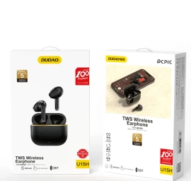 U15h Tws bluetooth 5.1 Belaidės Ausinės Juodos Spalvos