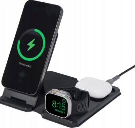 Uag 3in1 Kelioninis įkroviklis - Belaidis Kelioninis įkroviklis Trims 15 W įrenginiams, Suderinamas Su magsafe, Kabeliu, Kištukais Ir Orga