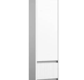 Ūkinė spintelė Raguvos Baldai Urban su vienom durelėm, dviem stalčiukais, aliuminio profiliu, balta matinė, 35 cm, 203521212