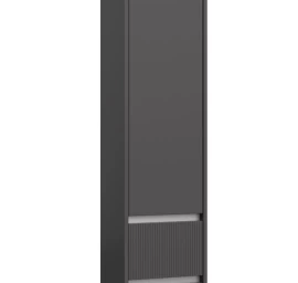 Ūkinė spintelė Raguvos Baldai Urban su vienom durelėm, dviem stalčiukais, aliuminio profiliu, pilka matinė, 35 cm, 203521205