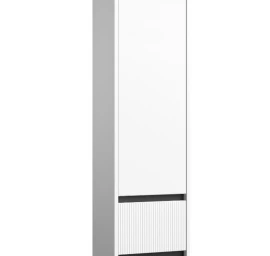 Ūkinė spintelė Raguvos Baldai Urban su vienom durelėm, dviem stalčiukais, juodo aliuminio profiliu, balta matinė, 35 cm, 203521112