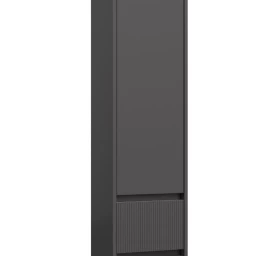 Ūkinė spintelė Raguvos Baldai Urban su vienom durelėm, dviem stalčiukais, juodo aliuminio profiliu, pilka matinė, 35 cm, 203521105