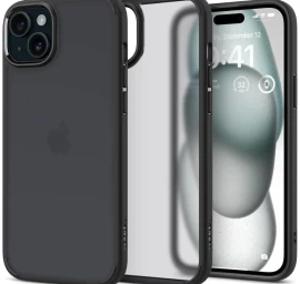 Ultra Hibridinis Dėklas iphone 15, Skaidrus/juodas