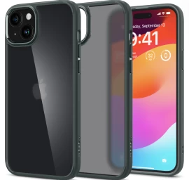 Ultra Hibridinis Dėklas Iphone 15 Tamsiai žalias
