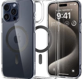 Ultra Hybrid Mag Dėklas Su Magsafe Iphone 15 Pro Max Pilkos Spalvos
