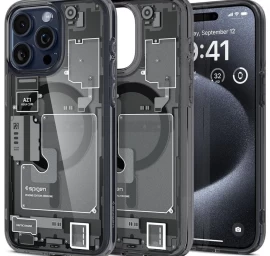 Ultra Hybrid Mag Dėklas Su Magsafe Iphone 15 Pro Pilkai Juodas