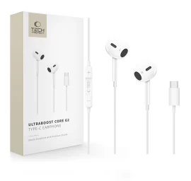 Ultraboost Core G2 Usb-c 120 Cm Ilgio Laidinės į Ausis įstatomos Ausinės Su Mikrofonu - Baltos Spalvos