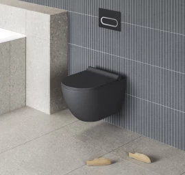 Unitazas Uni Chrome RimOff juodas, X01794