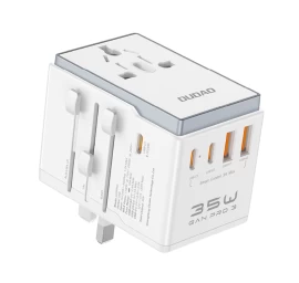Universalus Kelioninis įkroviklio Adapteris 35w Eu / Uk / Aus / Us / Jp 3x Usb-c 2x Usb-a - Baltas