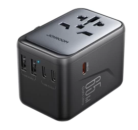 Universalus Kelioninis įkroviklio Adapteris 65w Eu / Us / Jp / Au / Uk / Cn - Juodas