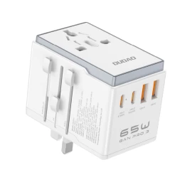 Universalus Kelioninis įkroviklio Adapteris 65w Eu / Us / Jp / Aus / Uk 2x Usb-c 2x Usb-a - Baltas