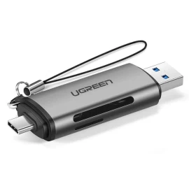 Universalus Mikro Sd Kortelių Skaitytuvas, Skirtas Usb 3.0 Ir Usb-c 3.0, Pilkos Spalvos