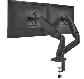 Up Up Premium Dual-Screen Monitoriaus laikiklis 17-32'', VESA 75x75, 100x100, Matinė juoda