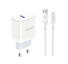 Usb-a 18 W Tinklo įkroviklis Su Laidu, Skirtas iphone Usb-a - Lightning, Baltas