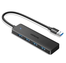 Usb-a 3.0 Prievadų Skirstytuvas Hub į 4 Usb-a 3.0 Prievadus 1 M Ilgio Kabelis - Juodas