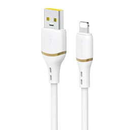 Usb-a - iphone Lightning Kabelis Su Silikonine Apyranke 30w 1 M - Baltas