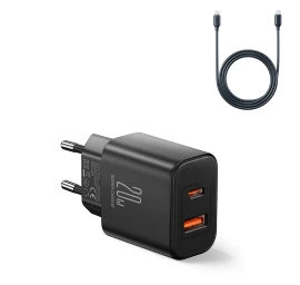 Usb-a Usb-c Pd 20w Tinklo įkroviklis + Usb-c Kabelis Jr-tcf05 Juodas